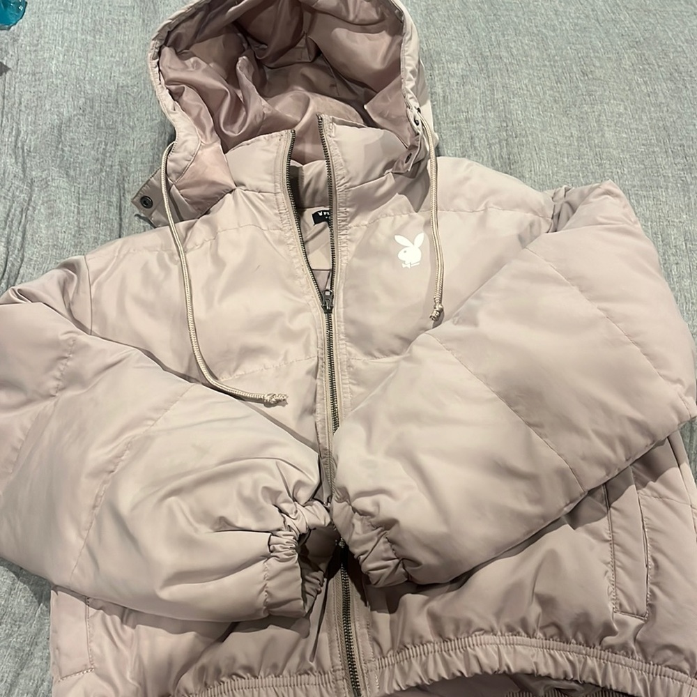 Pink Playboy puffer